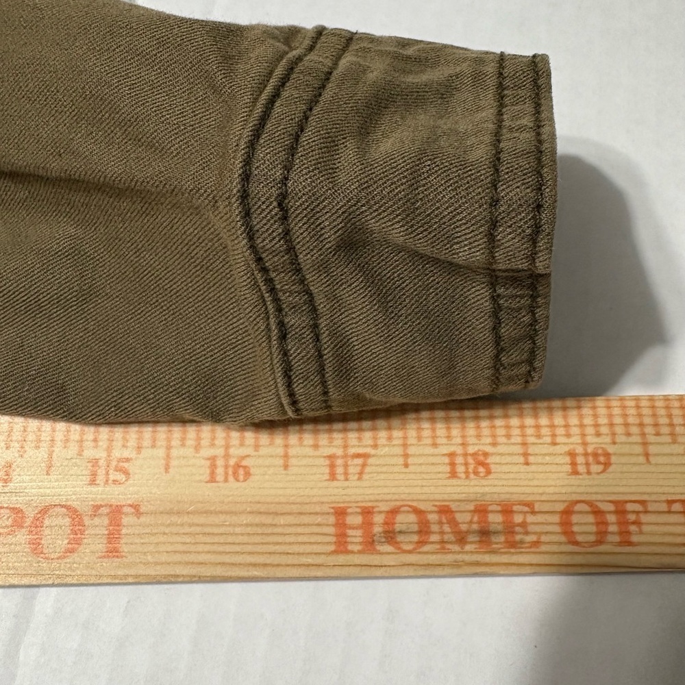 Anthropologie Military Style Olive Jacket with Peplum Hem, Beaded, Cotton/Linen - Picture 8 of 15